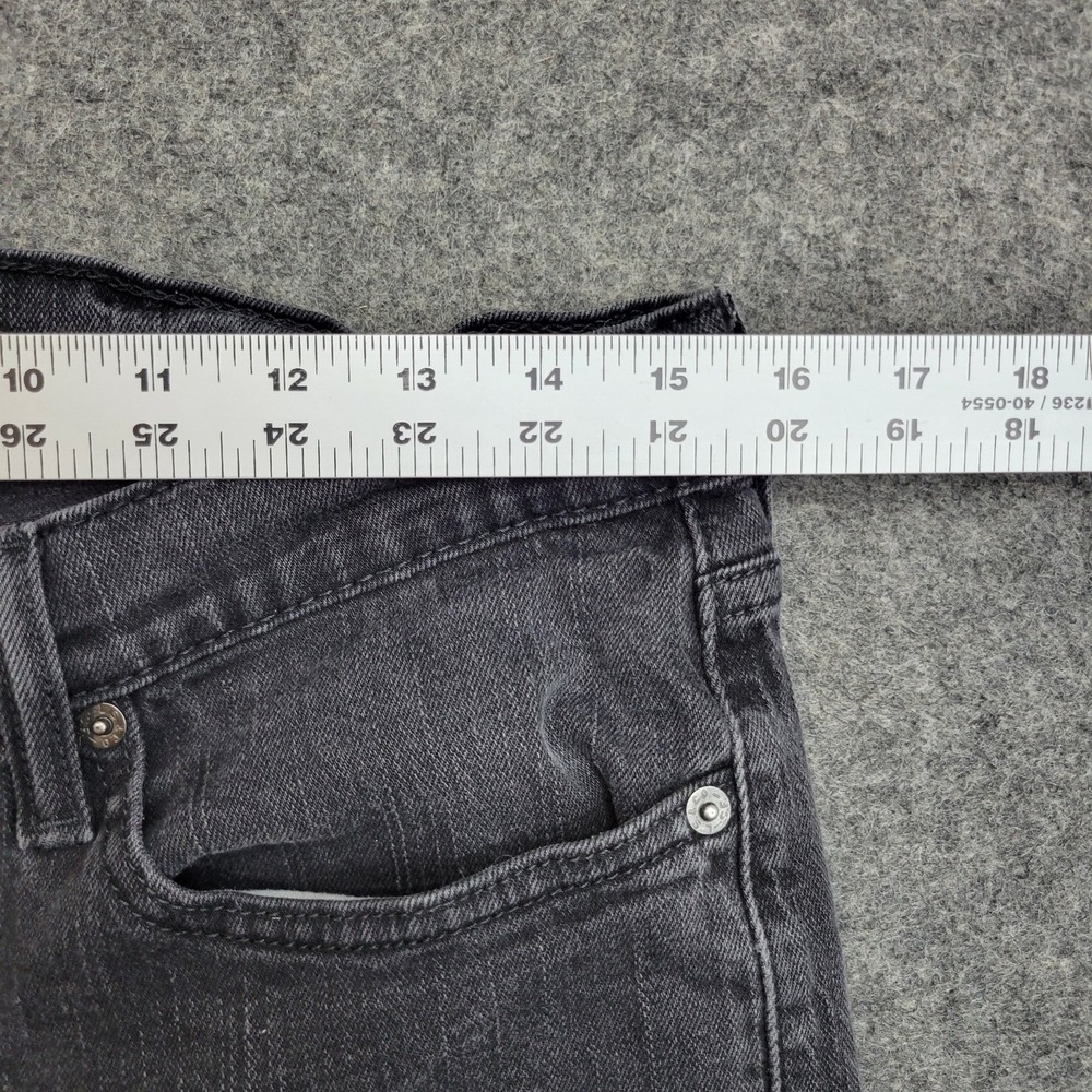 Levis Jeans Mens 33x32 Dark Gray Denim Red Tab Y2k Streetwear Grunge Frayed Hem - Picture 7 of 13
